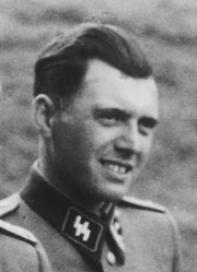 Mengele in 1944 before evacuating Auschwitz