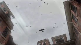 Japanese bombers flying over California during the invasion of the United States