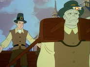 Charlie and Walter's ancestors in colonial era Edge City in the season 2 premiere, A Comedy of Era.