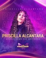 Announcement of Priscilla Alcantara (the last season winner, Unicórnio) as the new backstage host.