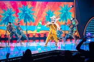 Banana sings in ¿Quién es la Máscara? Teletón 2020.