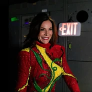 Luann de Lesseps in costume backstage