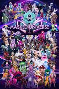 Masks of The Masked Dancer with masks from seasons 1-4 of The Masked Singer US edition