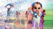 Baby performing "Meet the Flintstones"
