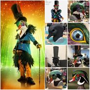 Images of the-making-of Mallard, including concept art of the costume