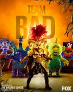 Poster of Team Bad featuring Ram, Hydra, Cyclops, one of the Queen Cobras, and Jack in the Box