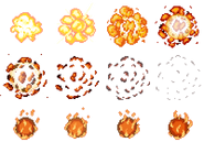 Spritesheet of the fireball that forms the rotating bar attack.