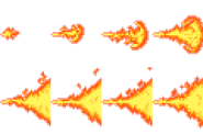 Spritesheet of the fire emitted from Barma'thazël's sword.