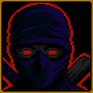 Dark Messenger's 8-bit talk portrait icon with the scroll.