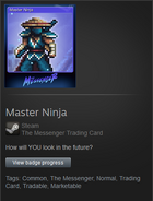 Ninja's Steam trading card.