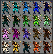 Concept artwork of different Ninja colors.