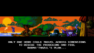 Picnic Panic intro cutscene, depicting alternate-timeline Ninja Village.