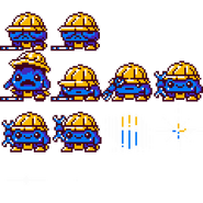 La feuille de sprites de Pyro 8-bit.