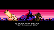 Intro cutscene, which depicts The Bowman directing Ninja to deliver the scroll to the top of Glacial Peak.