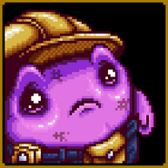 Alektoro's 16-bit sad talk portrait icon.