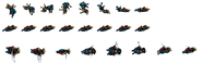 16-bit spritesheet of Ninja gliding.