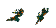 Spritesheet da Rainha dos Espinhos antes e depois de dar um mortal.