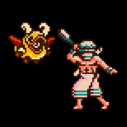 Artwork of Ninja in "The Showering Shinobi" costume, posted on social media to celebrate Halloween.