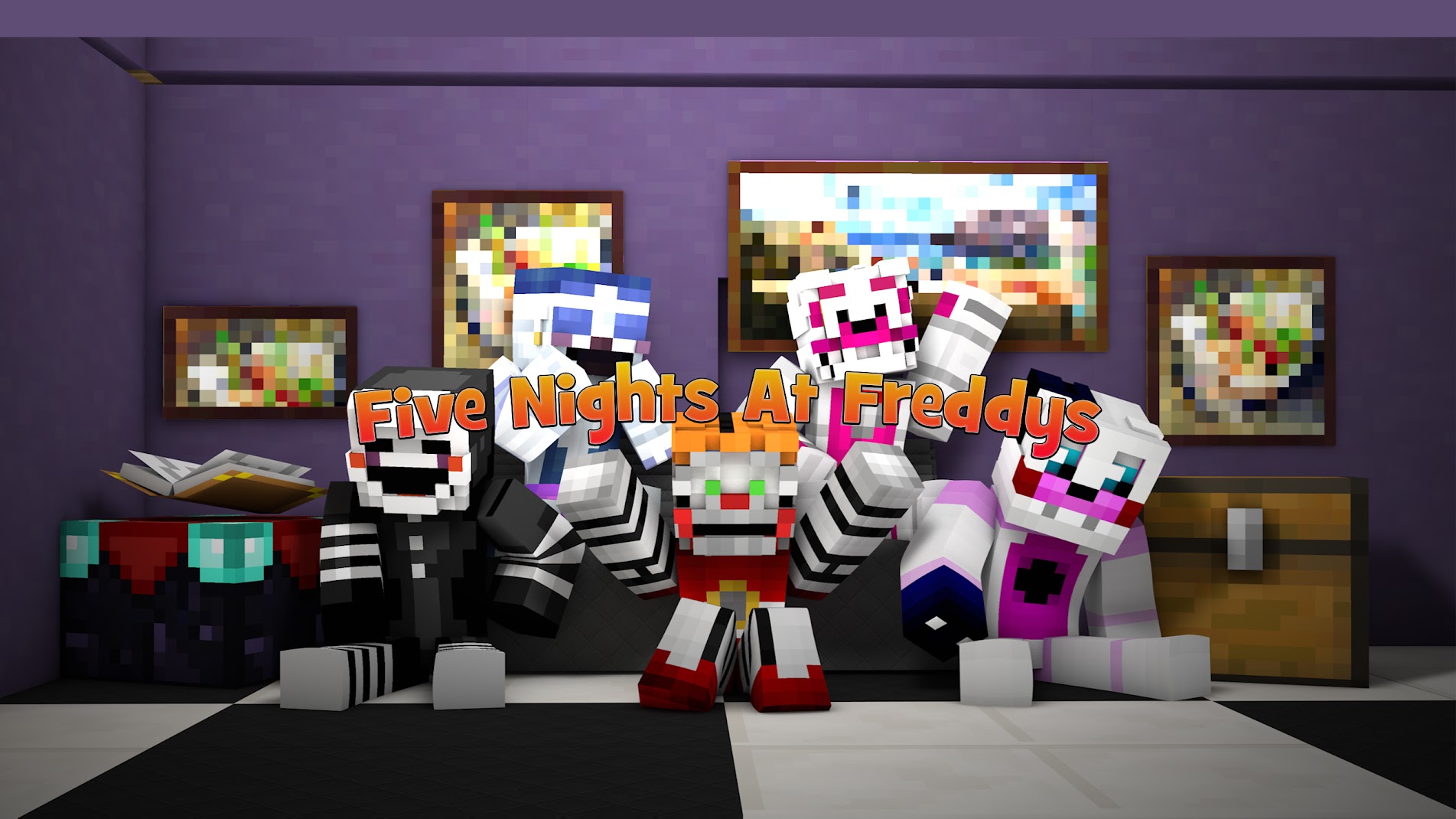 TODOS OS ANIMATRONICS DO SISTER LOCATION NO MINECRAFT!! 