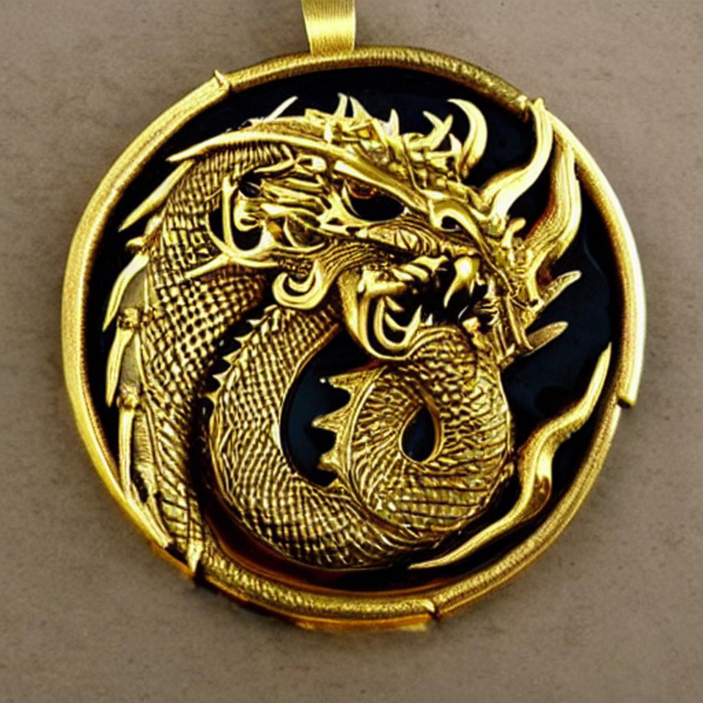 Gold 2024 dragon medallion
