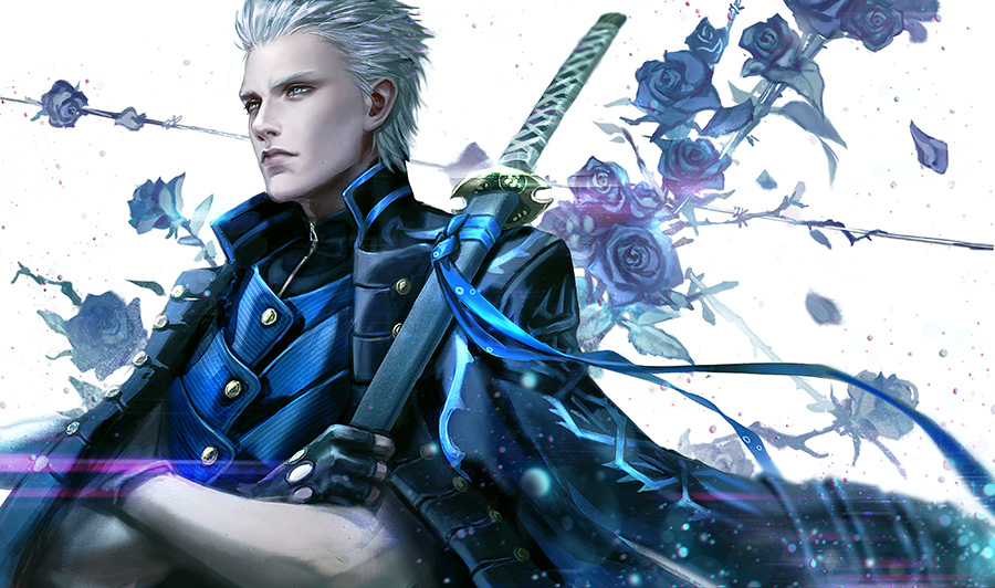 vergil (devil may cry and 1 more) drawn by maozhu