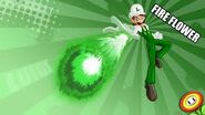 Luigi's special Eeffcts on using the fireballs at The can chomp