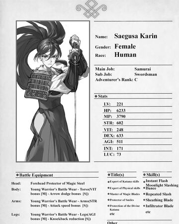 Saegusa Karin The New Gate Wiki Fandom