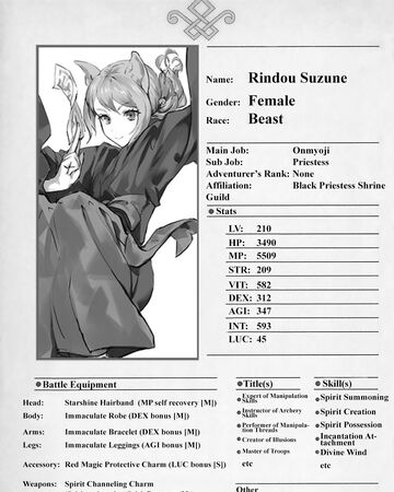 Rindou Suzune The New Gate Wiki Fandom