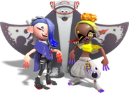 Frye Onaga, Shiver Hohojiro, and Big Man/Deep Cut from Splatoon 3