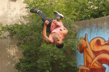 West tricks in Parkour Alley.