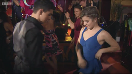 James dances with Riley.