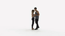 James dances with Riley in white walls.