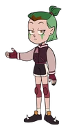 Amity in her grudgby captain jacket and Banshees uniform in "Wing It Like Witches".