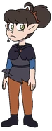 Viney in her multi-track uniform.