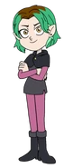 Amity with her hair down.