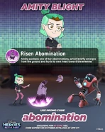 Amity's promo with her skills and icons.