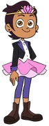 Luz dressed in a tux and tutu with her Grom crown in "Enchanting Grom Fright".