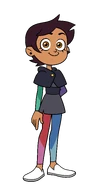 Luz in her multi-track school uniform.