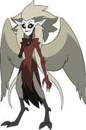 Eda in her harpy form with her new hairstyle in "Watching and Dreaming".