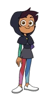 Luz in her school outfit with her hood up in "Agony of a Witch".
