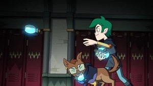 Barcus and Edric throwing potions.