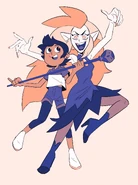 RequiemCafeEda+LuzPrint.png (2.31 MB) A Limited Edition risograph print of Eda and Luz sold at the Requiem Cafe Owl House event.