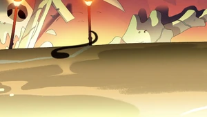 Scab the All-Knowing moving on the ground as a shadow...