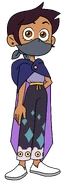 Luz wearing pajamas and her witch's cloak and a mask on in "Hunting Palismen".