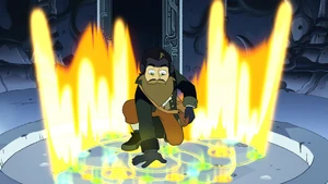 Belos using a teleportation glyph.
