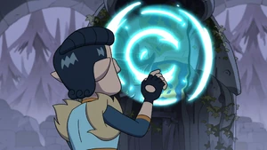 Adrian using illusion magic to examine the detail of illusions.