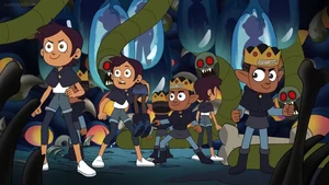 Gus Porter summoning clones of himself and Luz Noceda.