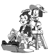 Artwork of Luz getting her hair brushed by Big City Greens character Tilly Green, drawn by Chris Pianka