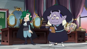 Edric changing his appearance using an illusion spell.