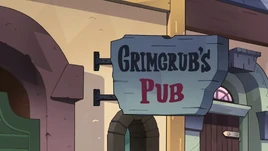 Grimgrub's Pub sign